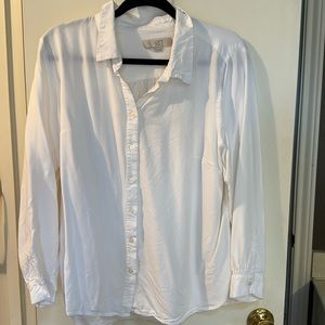 Barely Worn Loft Plus Long Sleeve White Button Down - 16